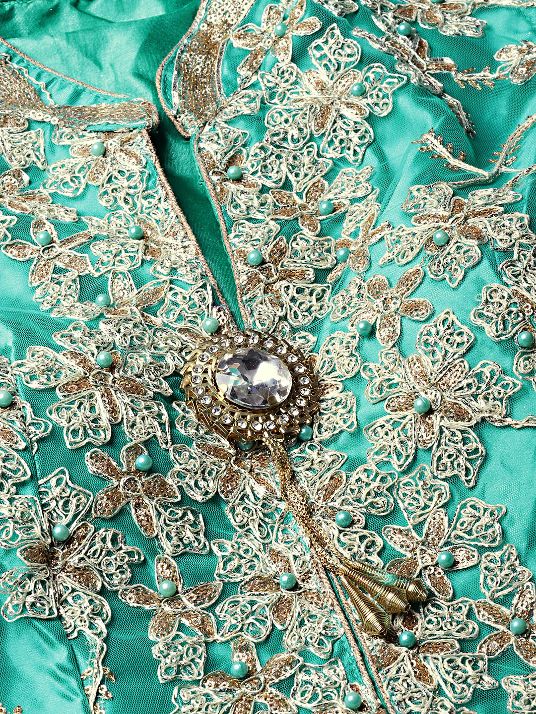 Anarkali Cocktail Gown with Resham Zari Embroidery