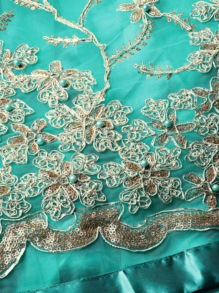 Anarkali Cocktail Gown with Resham Zari Embroidery