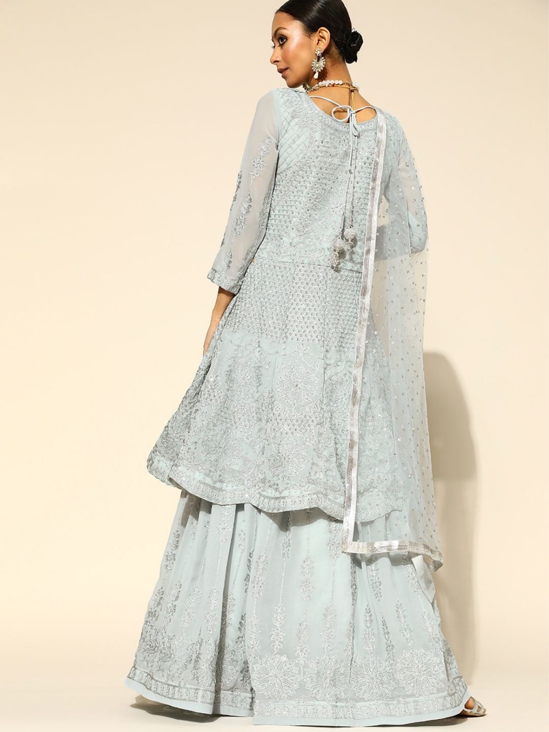 Mughal inspired Resham Work Lehanga, Peplum Kurta Set