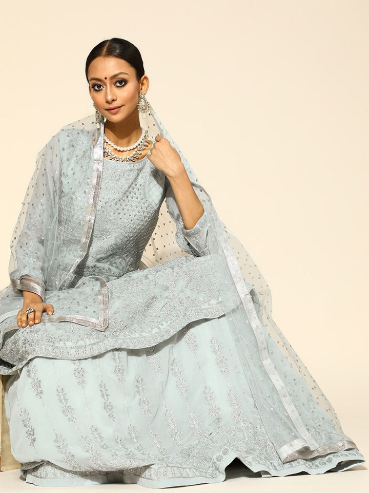 Mughal inspired Resham Work Lehanga, Peplum Kurta Set