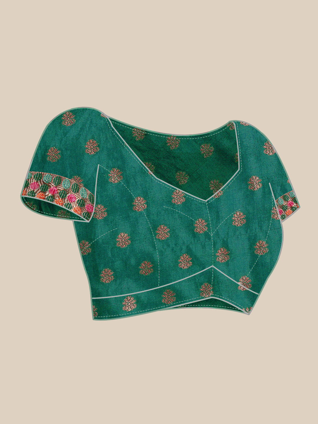 Bright Resham & Zari Woven Embroidered Colorful Bordered Saree