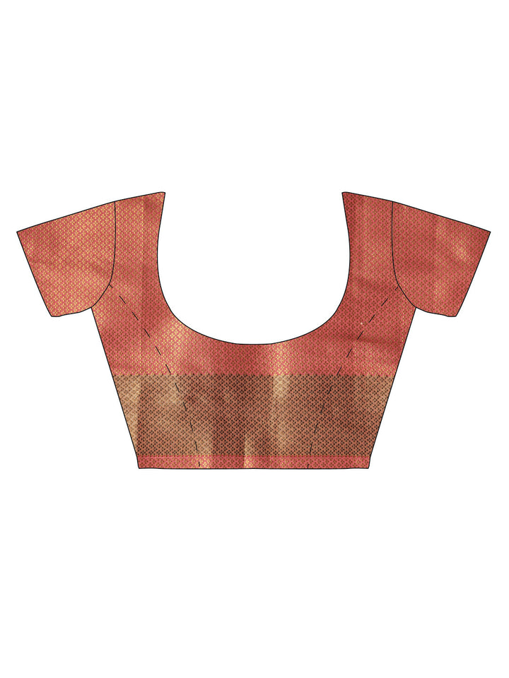Pink Chanderi Silk Banarasi saree with Handloom Zari ethnic motifs