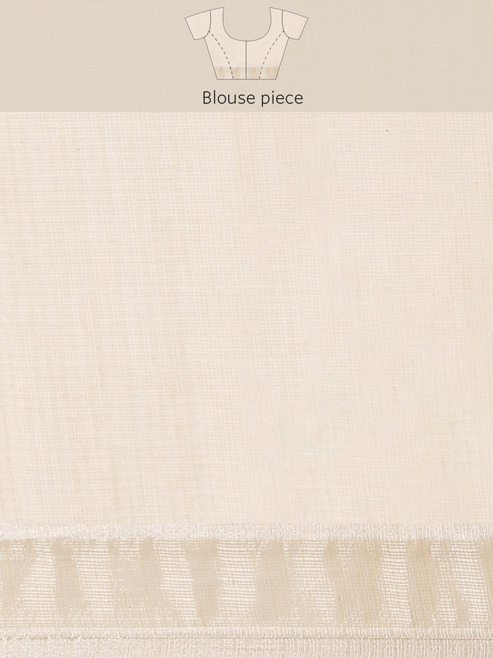 Cream Printed Kota Cotton Saree with Traditional Floral Prints