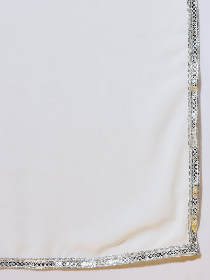 White Multicolor Resham Embroidered Georgette Anarkali Gown