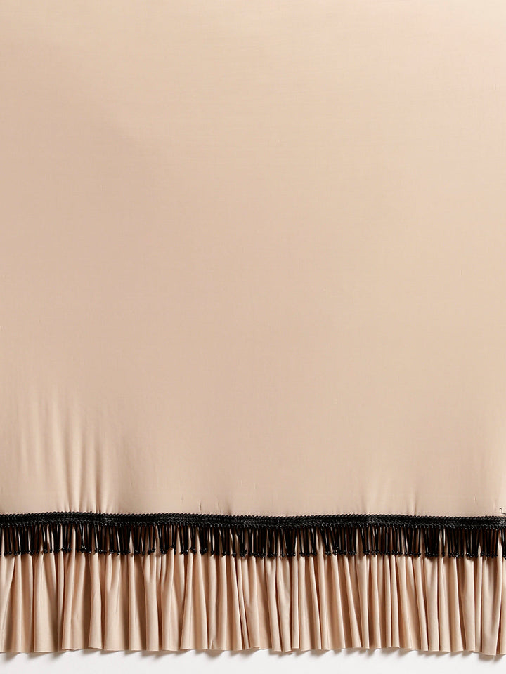 Draped Ruffled Pre-stitched Saree with Tassled Sequin Embellished Blouse