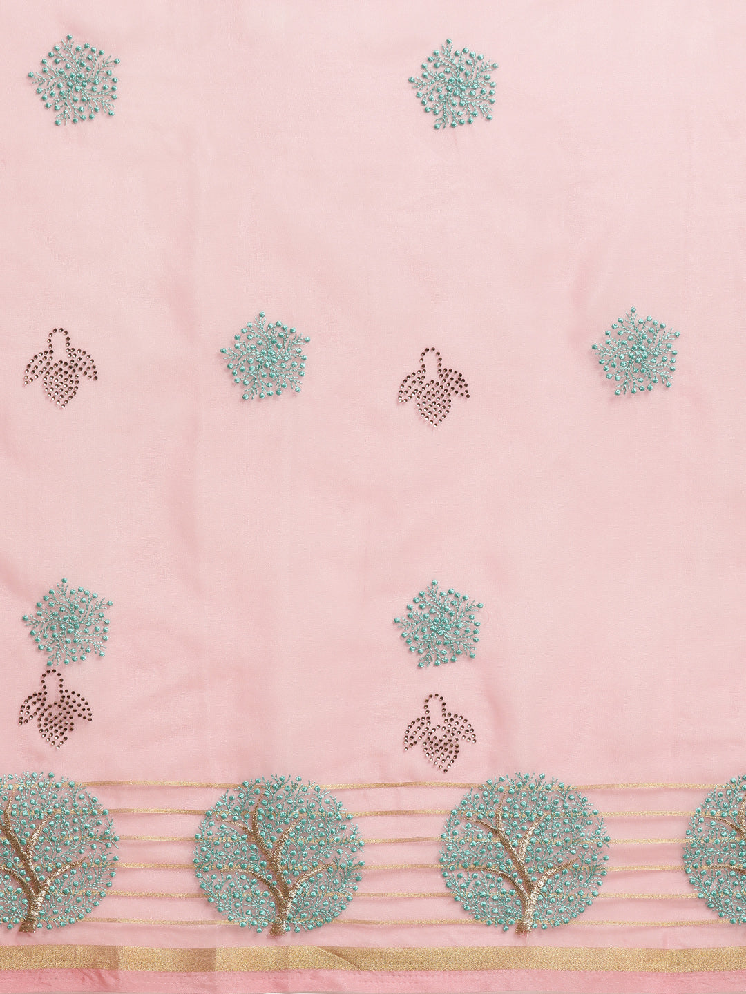 Embellished Organza Saree with Resham Embroidery