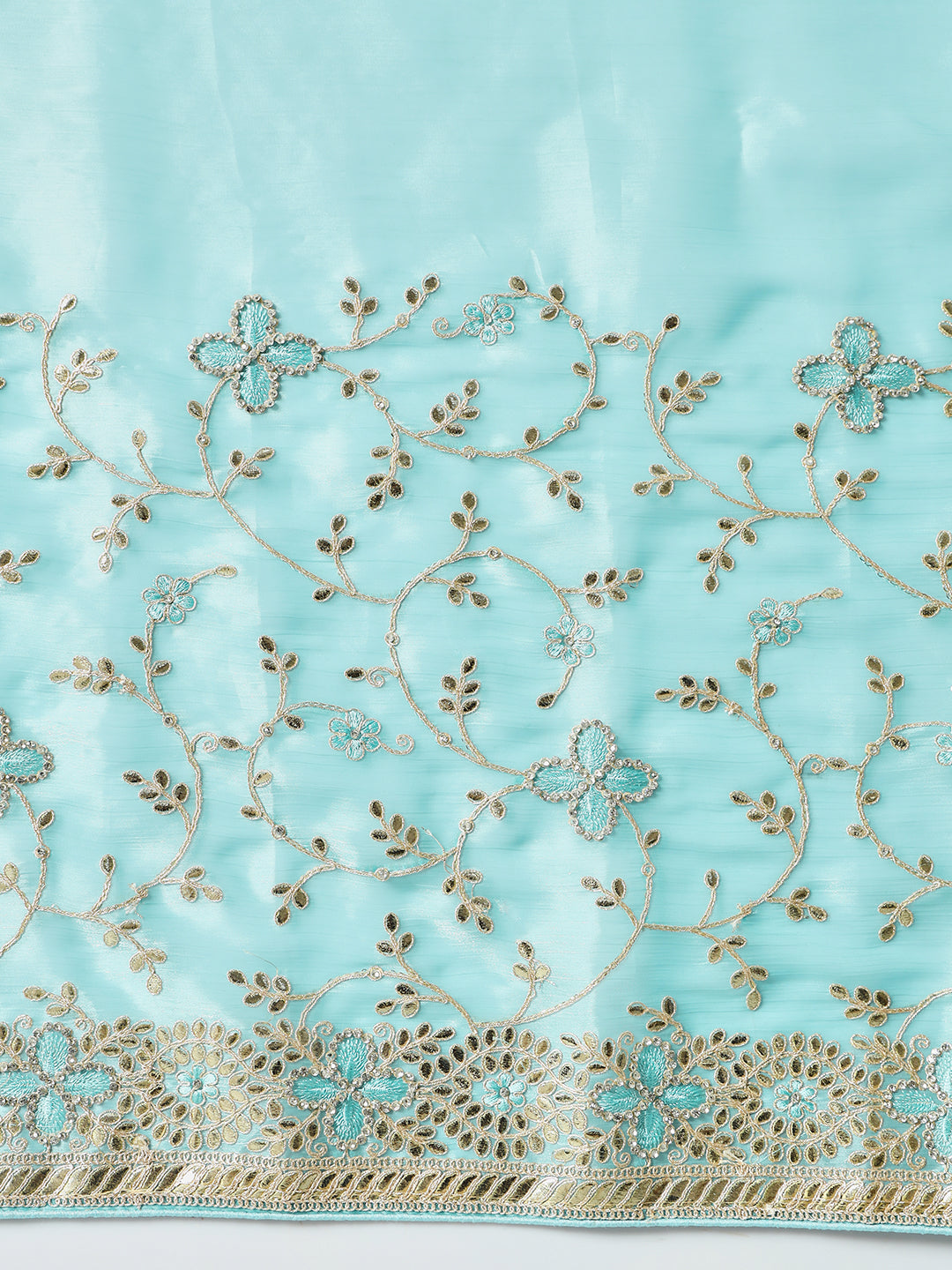 Gota Patti Jaal Embroidered Party wear Tissue Saree