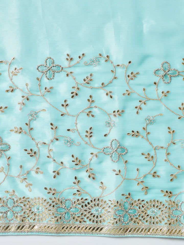 Gota Patti Jaal Embroidered Party wear Tissue Saree