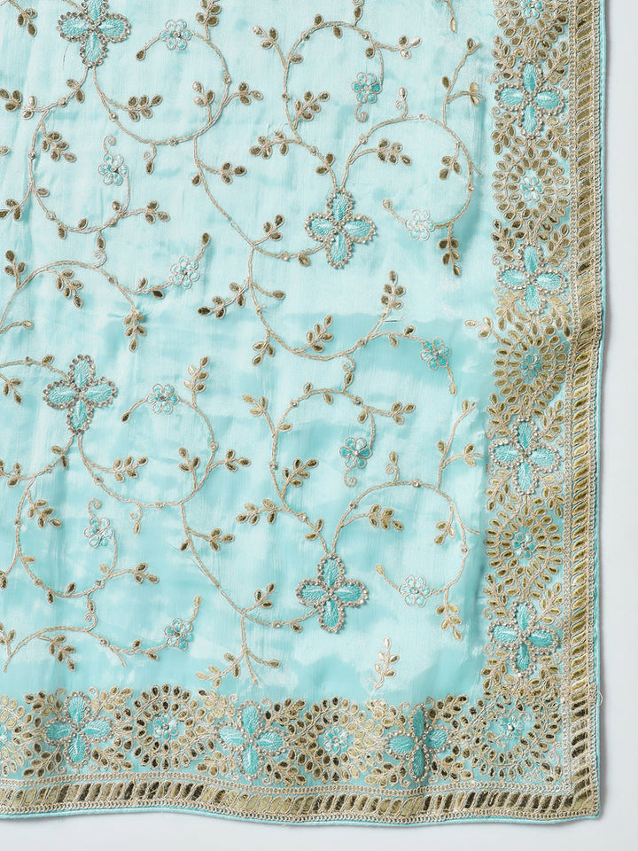 Gota Patti Jaal Embroidered Party wear Tissue Saree