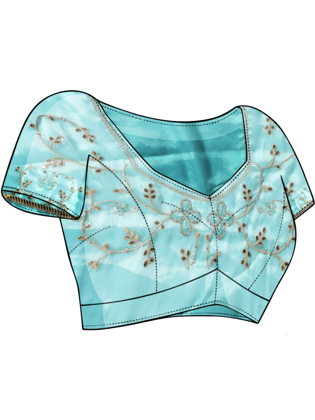 Gota Patti Jaal Embroidered Party wear Tissue Saree