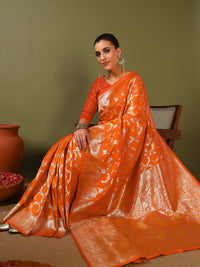 Chhabra 555 Banarasi Intricate Zari Ethnic Motifs Hand Woven Traditional Handloom Satin Silk Saree 