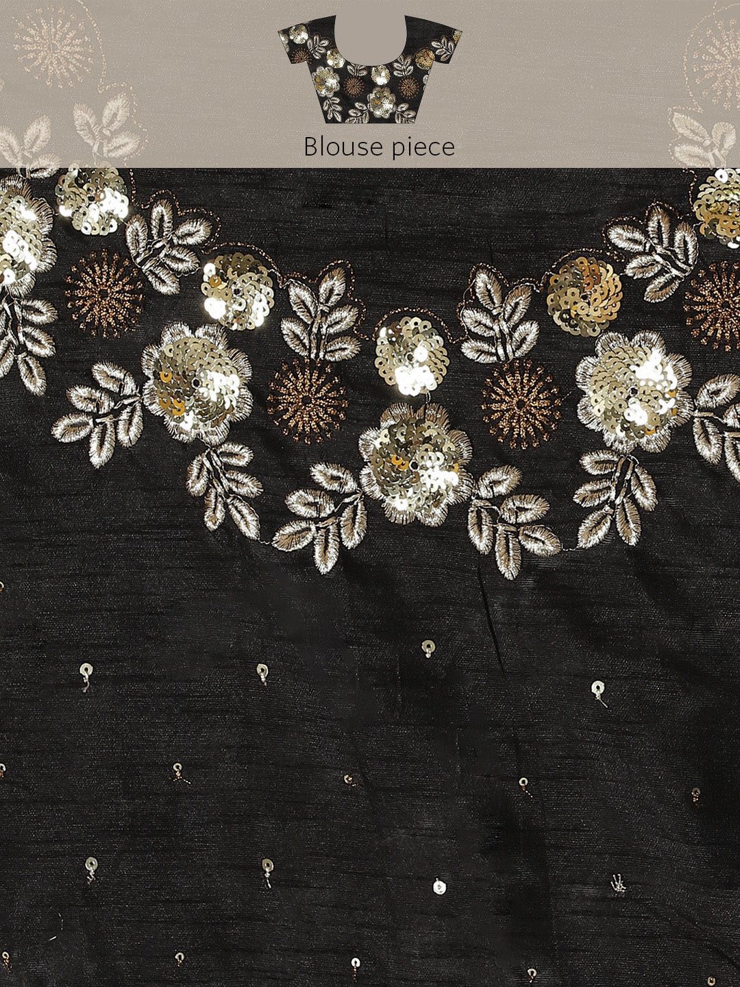 Pastel Peach Georgette Floral Print Saree with Embellished Border