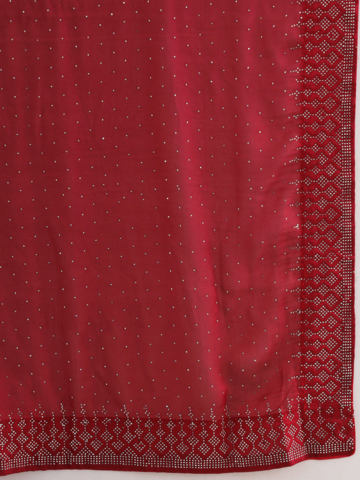 Georgette Cocktail Party Wear Saree with Crystal Embellishments