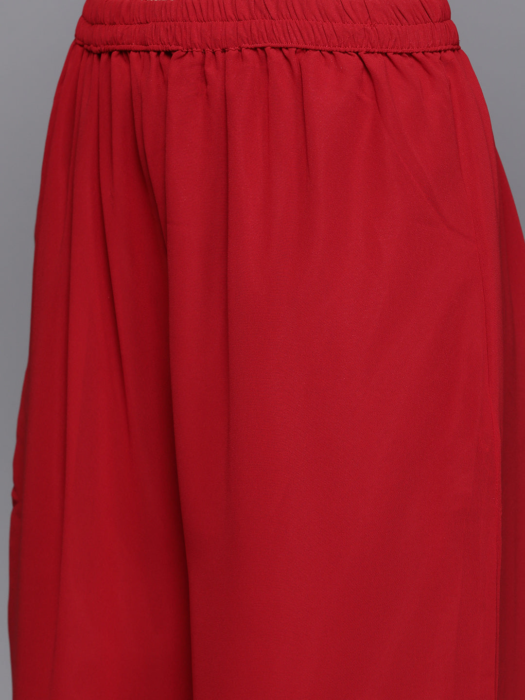 Bridal Maroon Cutdana & Stones Embellished Kurta Palazzo Dupatta Set