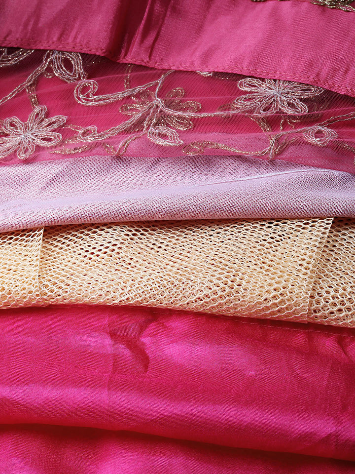 Layered Cocktail Gown with Attached Ruffled Dupatta