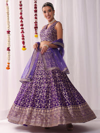 Chhabra 555 Sequinned & Embroidered Choli with Sequined & Embellished Lehenga & Embellished Dupatta