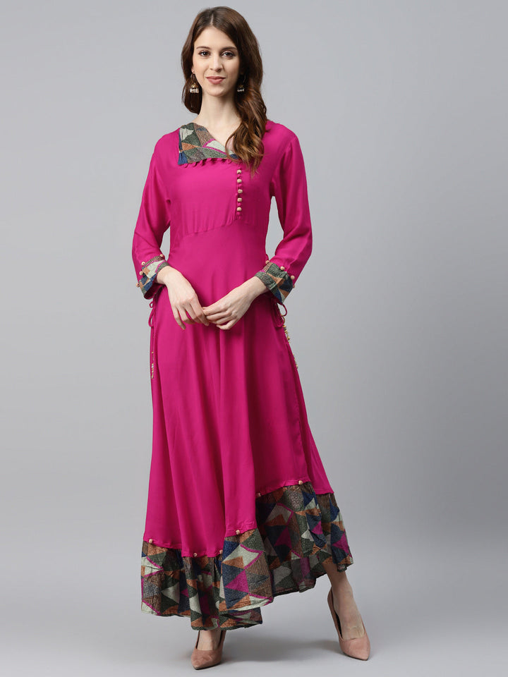 Made to Measure Asymmetrical Flared Dress with Cowl style neck and Ikat inspired print