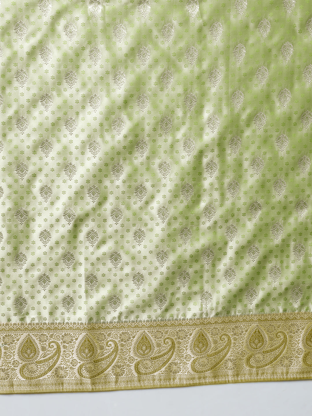 Banarasi Pastel Handloom Silk Saree with Paisely Border