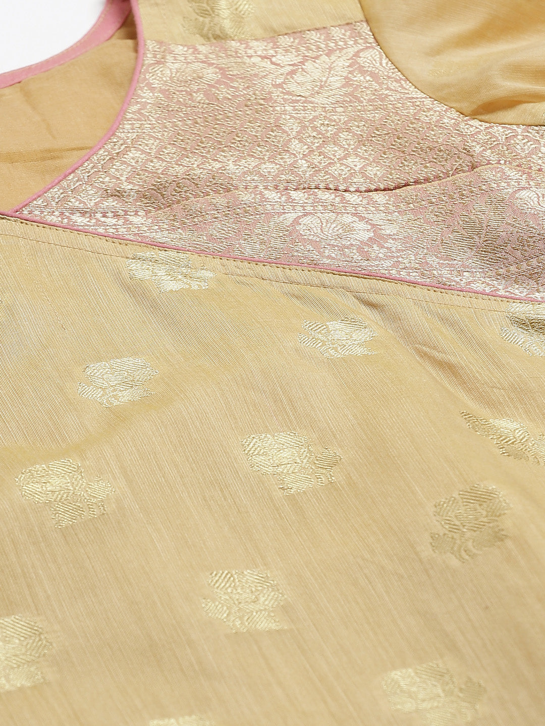 Banarasi Kurta Set with Zari meenakari Stylish weaving and Handloom dupatta