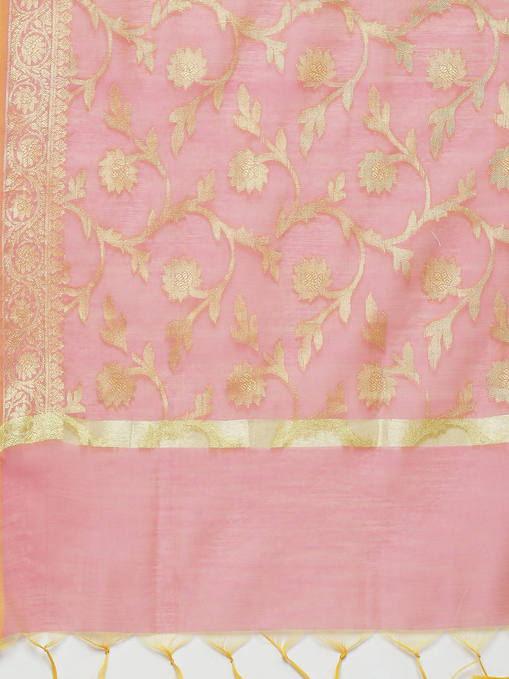 Banarasi Dress Material with Zari meenakari Stylish weaving and Handloom dupatta