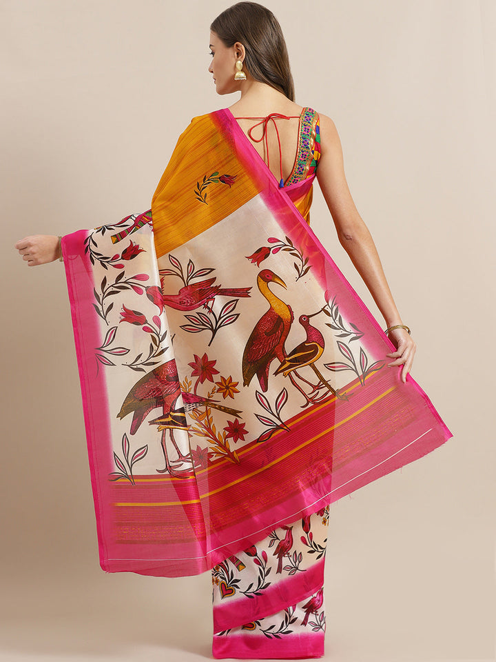 Bhagalpuri Silk Floral Print Saree