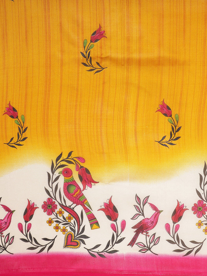 Bhagalpuri Silk Floral Print Saree