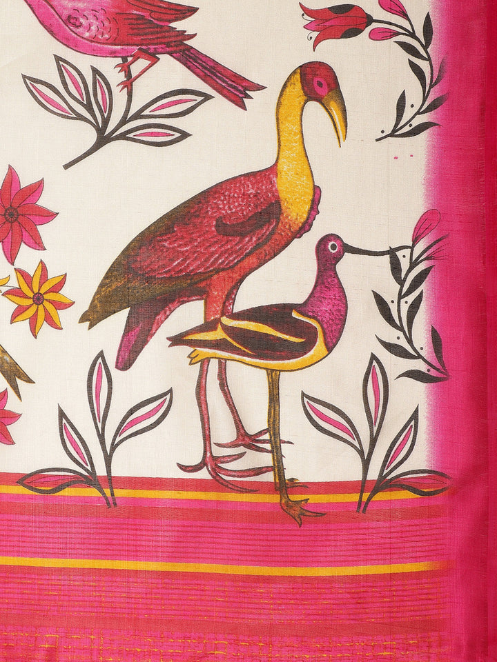 Bhagalpuri Silk Floral Print Saree