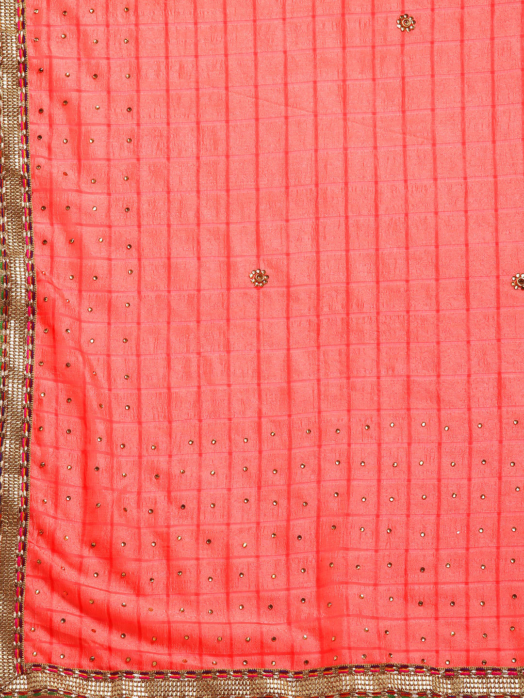Crepe Checked Saree with Gharchola Weaving