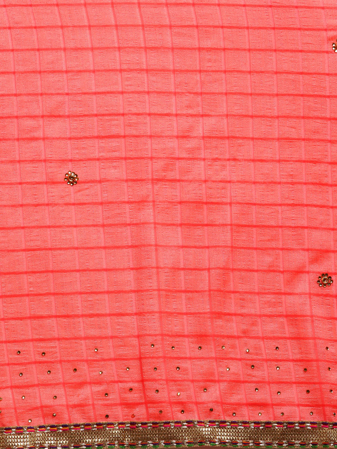 Crepe Checked Saree with Gharchola Weaving