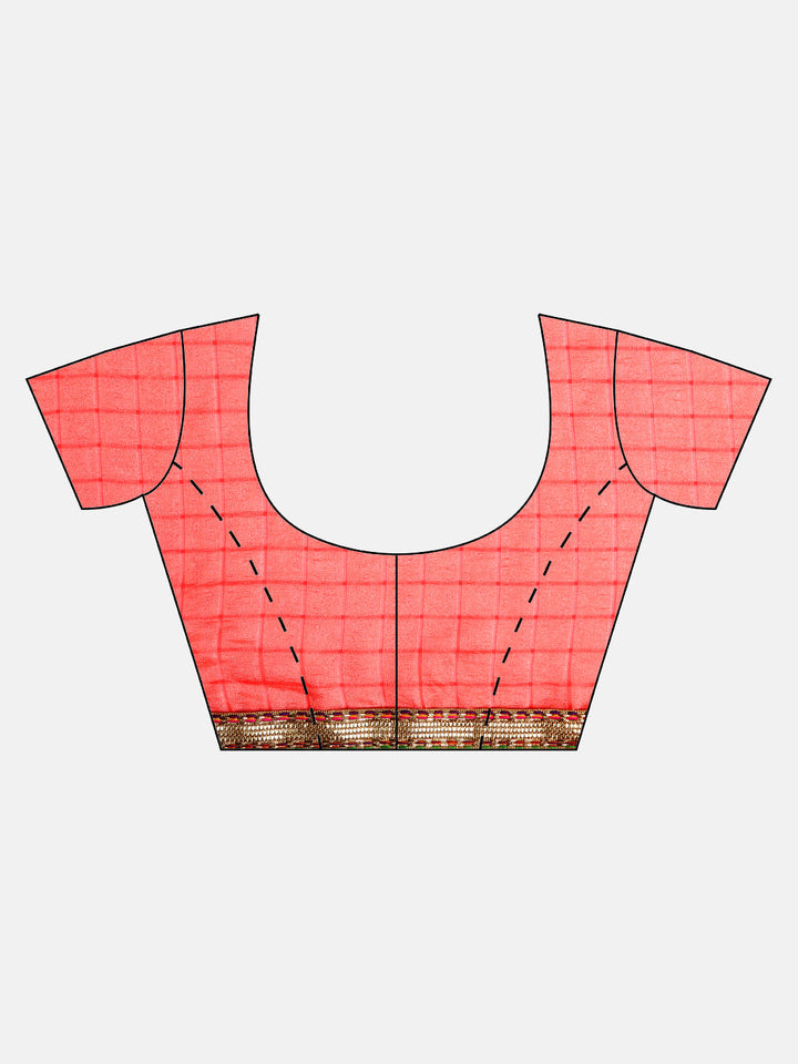 Crepe Checked Saree with Gharchola Weaving
