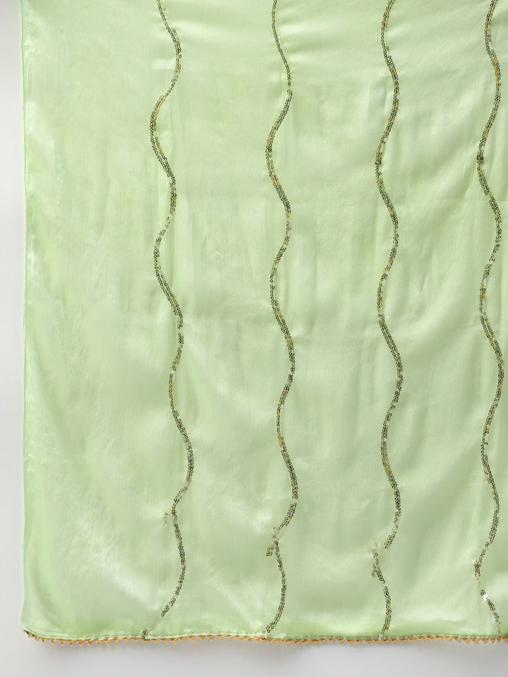 Resham Embroidery & Swaraoski Embellish Unstitched & Sequence Dupatta