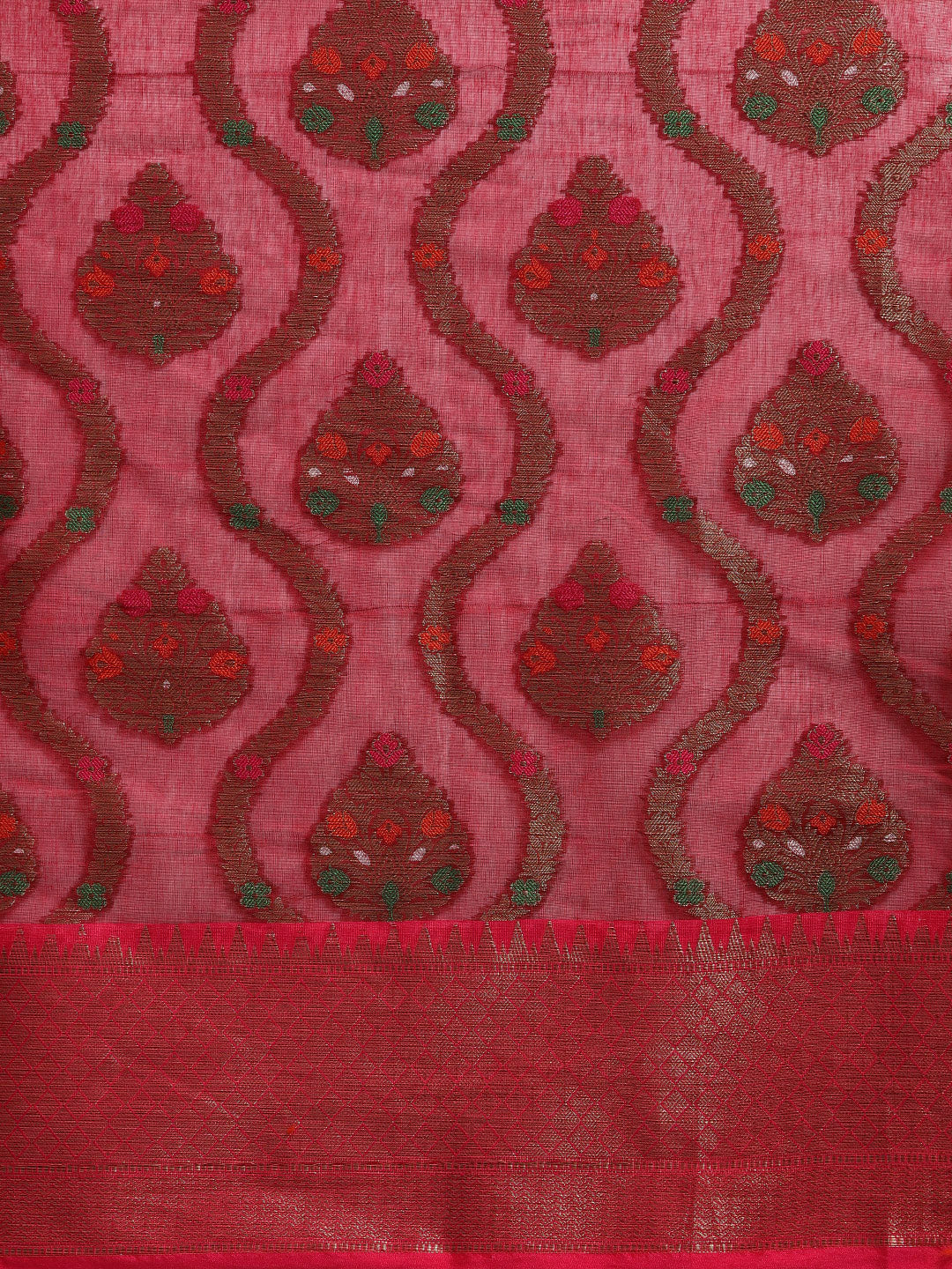Chanderi Silk Saree with Resham Zari Meenakari Weaving