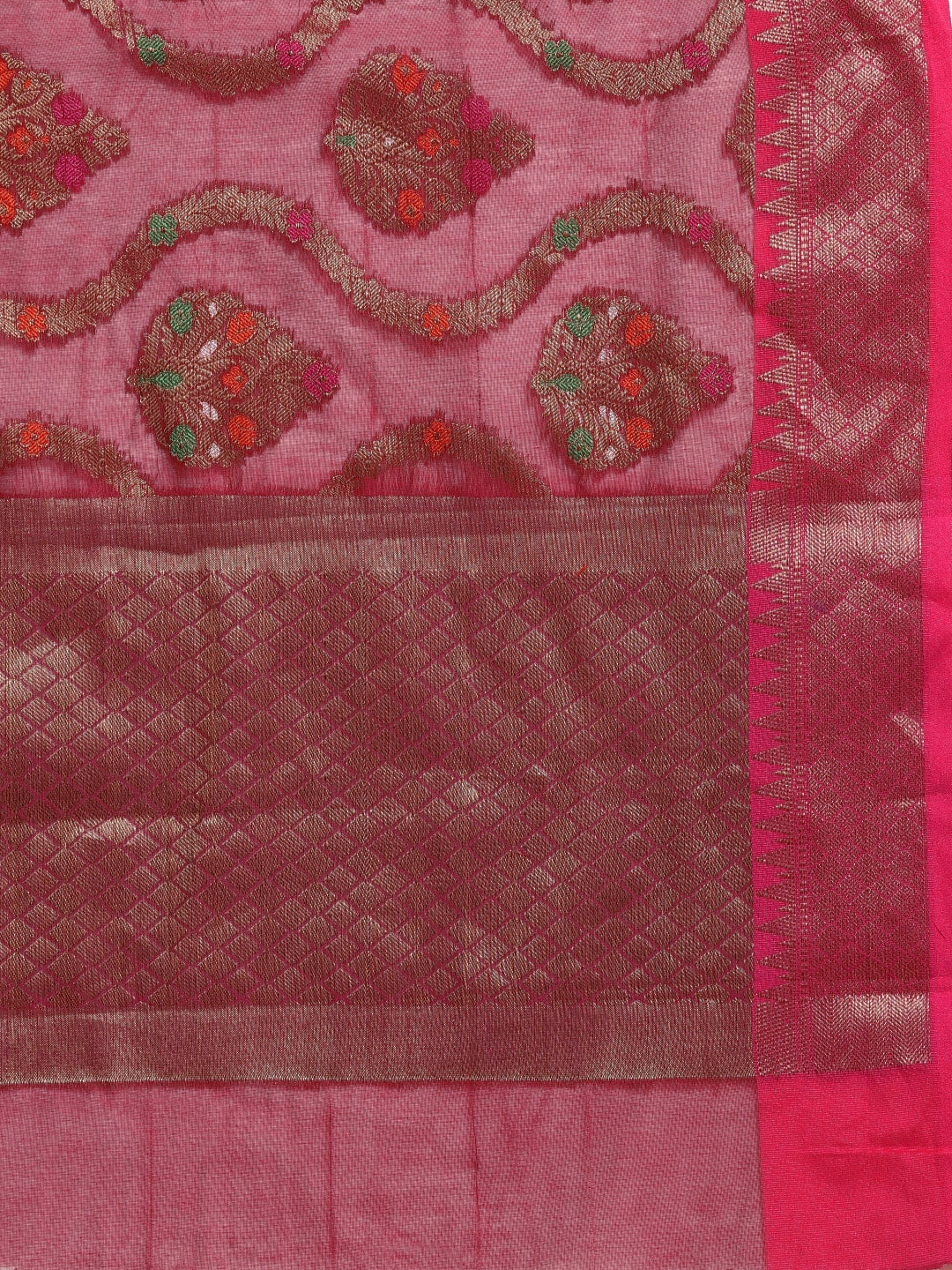 Chanderi Silk Saree with Resham Zari Meenakari Weaving