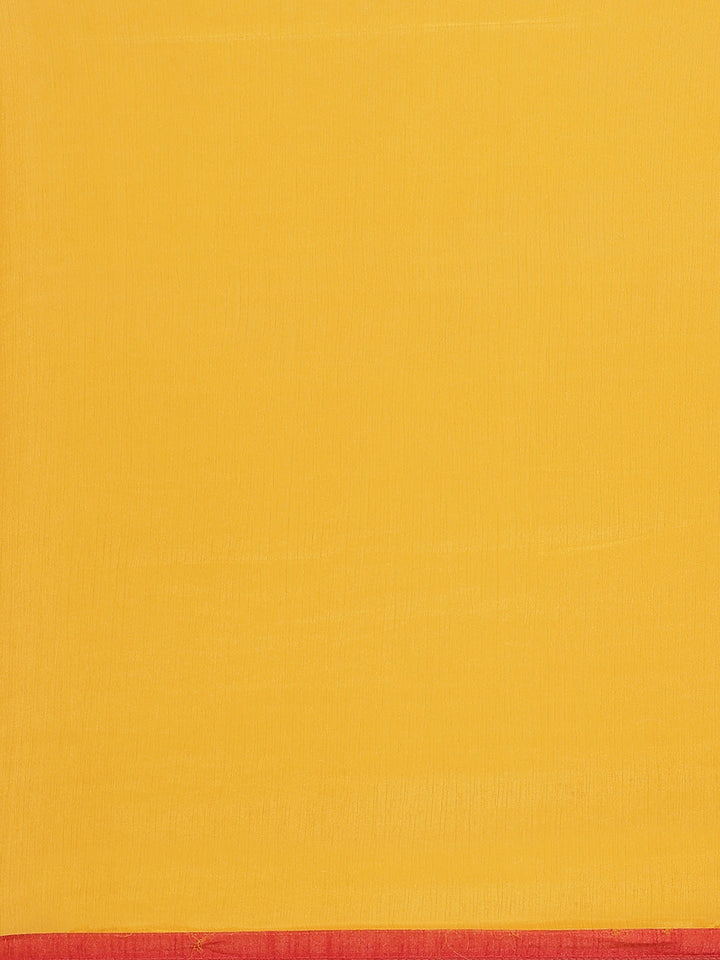 Mustard Yellow Georgette Saree with multicolor Resham Embroidered Flowers & Crystal Embellishments
