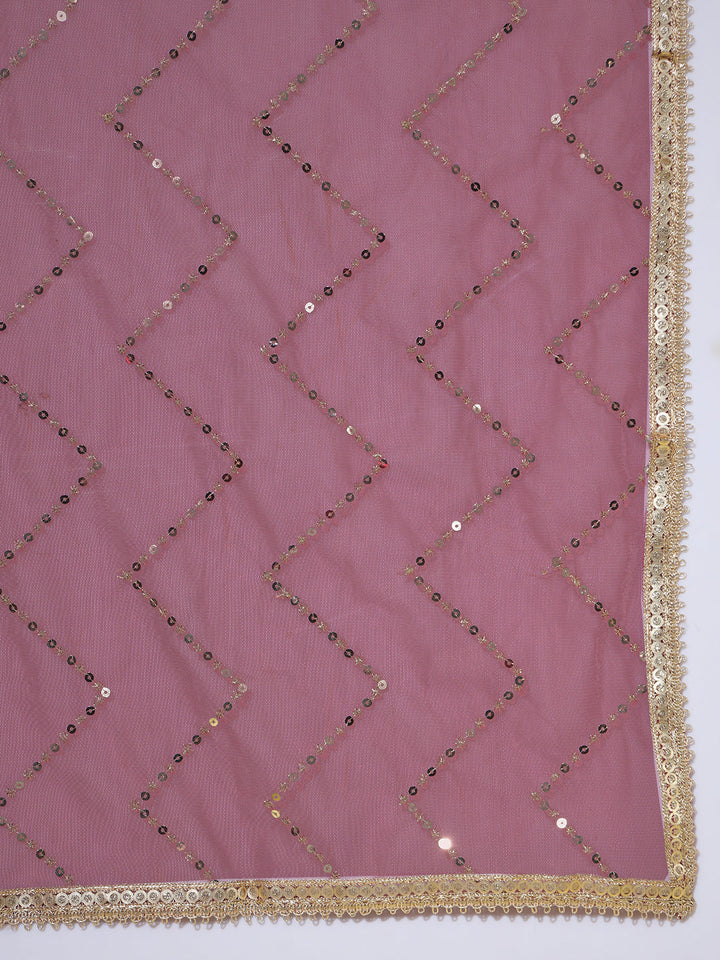 Pleated Lehenga Choli set with Chevron Sequinned Stylized Long Jacket