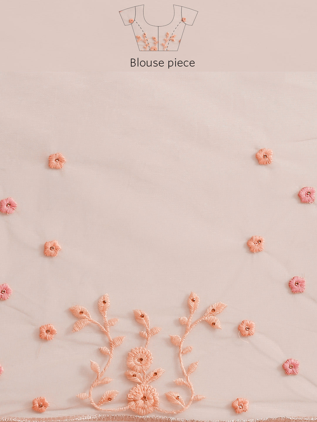 Pastel Net Zari & Resham Floral Embroidery Saree With Crystal & Scalloped Cutwork Border