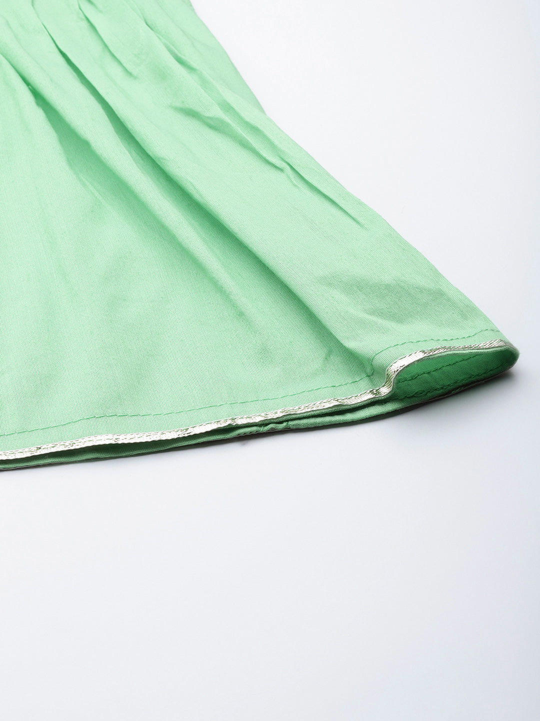 Sea Green Woven Floral Kurta Sharara Set with Banarasi Dupatta