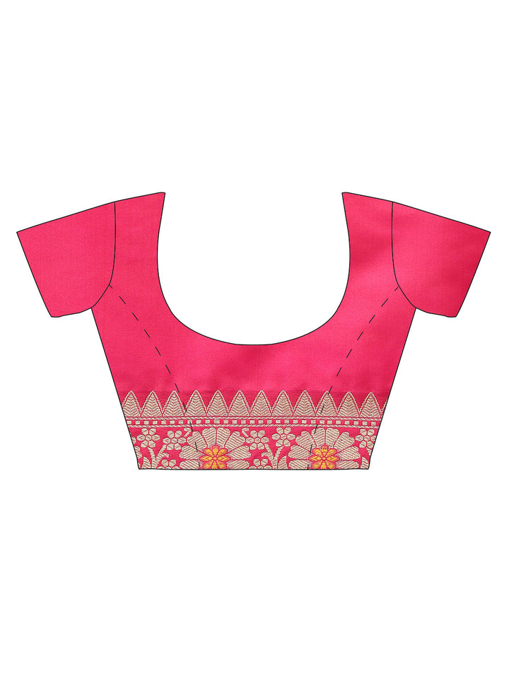 Banarasi Silk saree with Handloom Woven ZFloral Meenakari Pattern