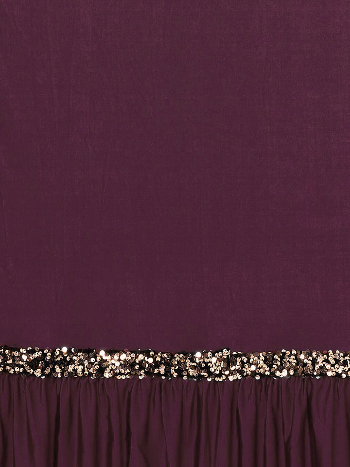 Ruffled Pre-Draped Ready to Wear Saree with Sequence Embellishments