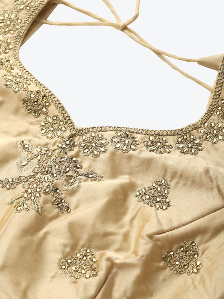 Semi-stitched Lehenga Set with Mughal Motif Embroidery & Contrast Embellished Dupatta