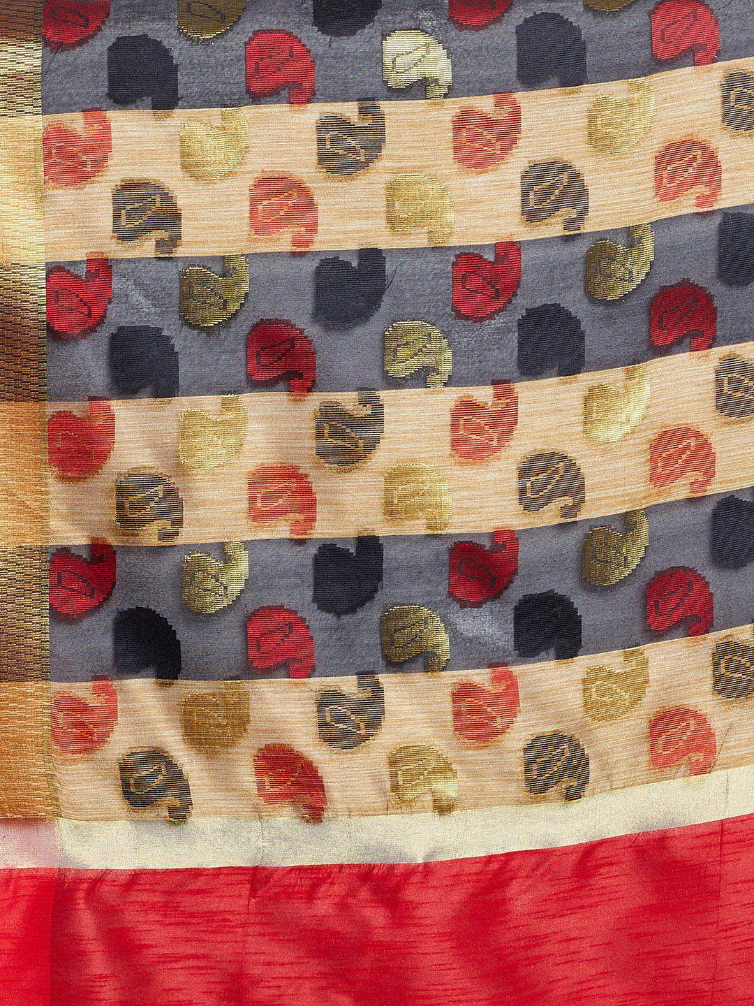 Black & Gold Colored Art Silk Saree With Unstitched Blouse