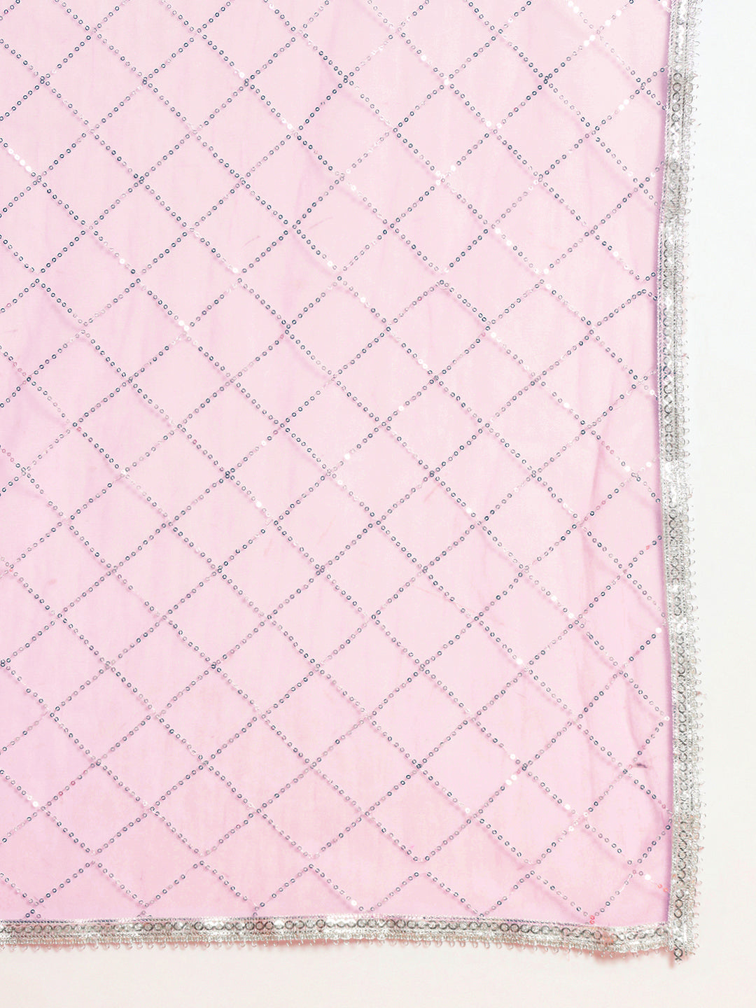 Mirror & Aari Embroidered Gharara Set with Peplum Scalloped Choli & Sequinned Dupatta