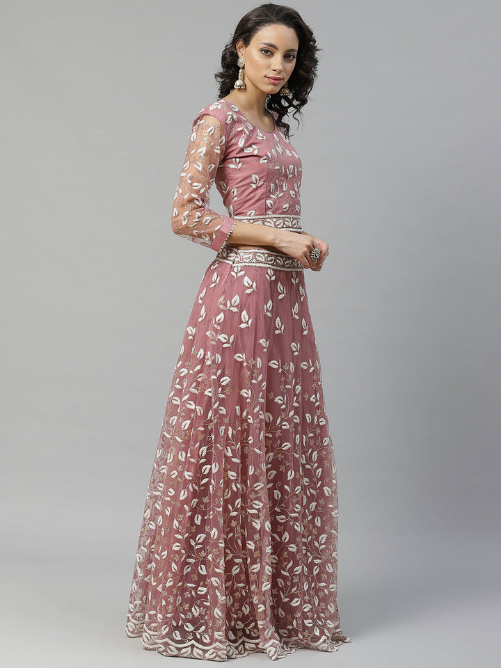 Made to Measure Cutdana and Sparkle Embroidered Net Lehenga Set with Heavy Net Dupatta