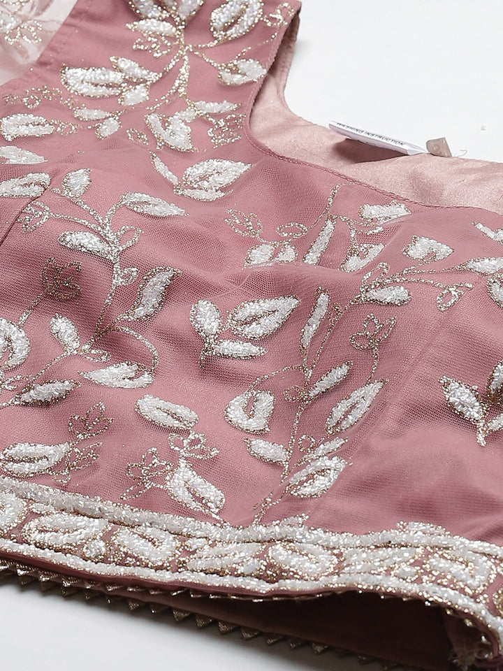 Made to Measure Cutdana and Sparkle Embroidered Net Lehenga Set with Heavy Net Dupatta