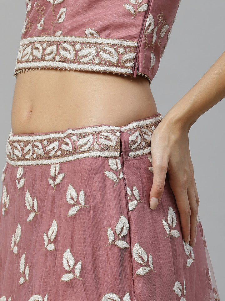 Made to Measure Cutdana and Sparkle Embroidered Net Lehenga Set with Heavy Net Dupatta