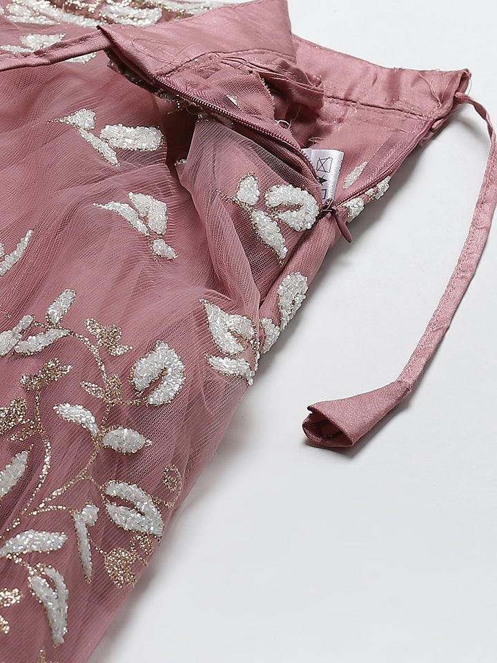 Made to Measure Cutdana and Sparkle Embroidered Net Lehenga Set with Heavy Net Dupatta