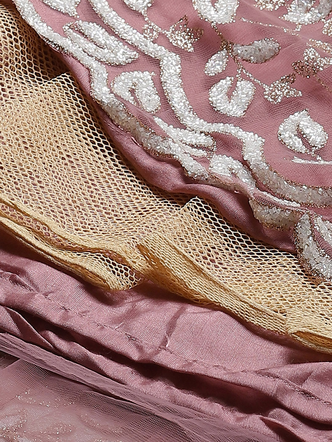 Made to Measure Cutdana and Sparkle Embroidered Net Lehenga Set with Heavy Net Dupatta