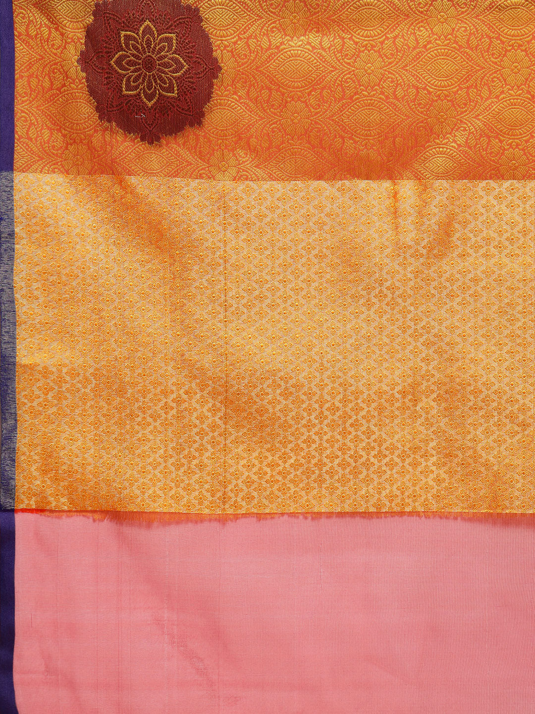 Banarasi Brocade Silk Saree with Floral Zari Weaving