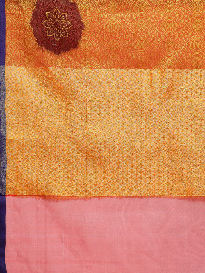 Banarasi Brocade Silk Saree with Floral Zari Weaving