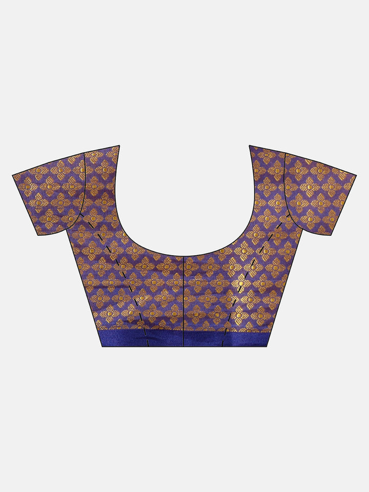 Banarasi Brocade Silk Saree with Floral Zari Weaving